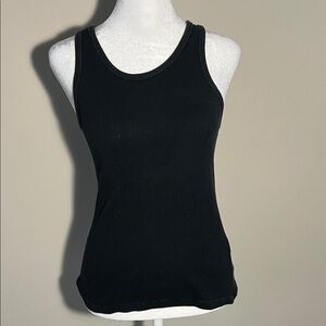 Petit Bateau Black Ribbed Tank Top